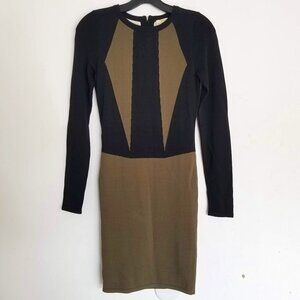 NEW Torn by Ronny Kobo Carolina Long Sleeve Color Block Knit Dress Size XS